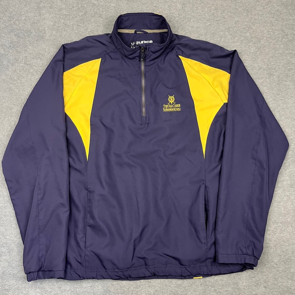 Sunice Pullover Jacket Mens XL Purple St Andrews Links Old Course 1/4 Zip Golf